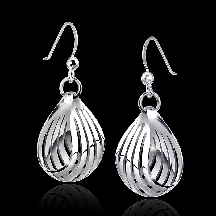 Sterlingsilber Herz Creolen 42mm - Groß Ohrringe 925