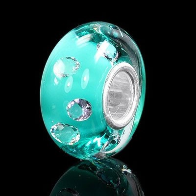 MATERIA Glas-Bead Mit Schneemann – Charms-Anhänger Aus Sterling Silber 925 – Für Kinder-Armbänder